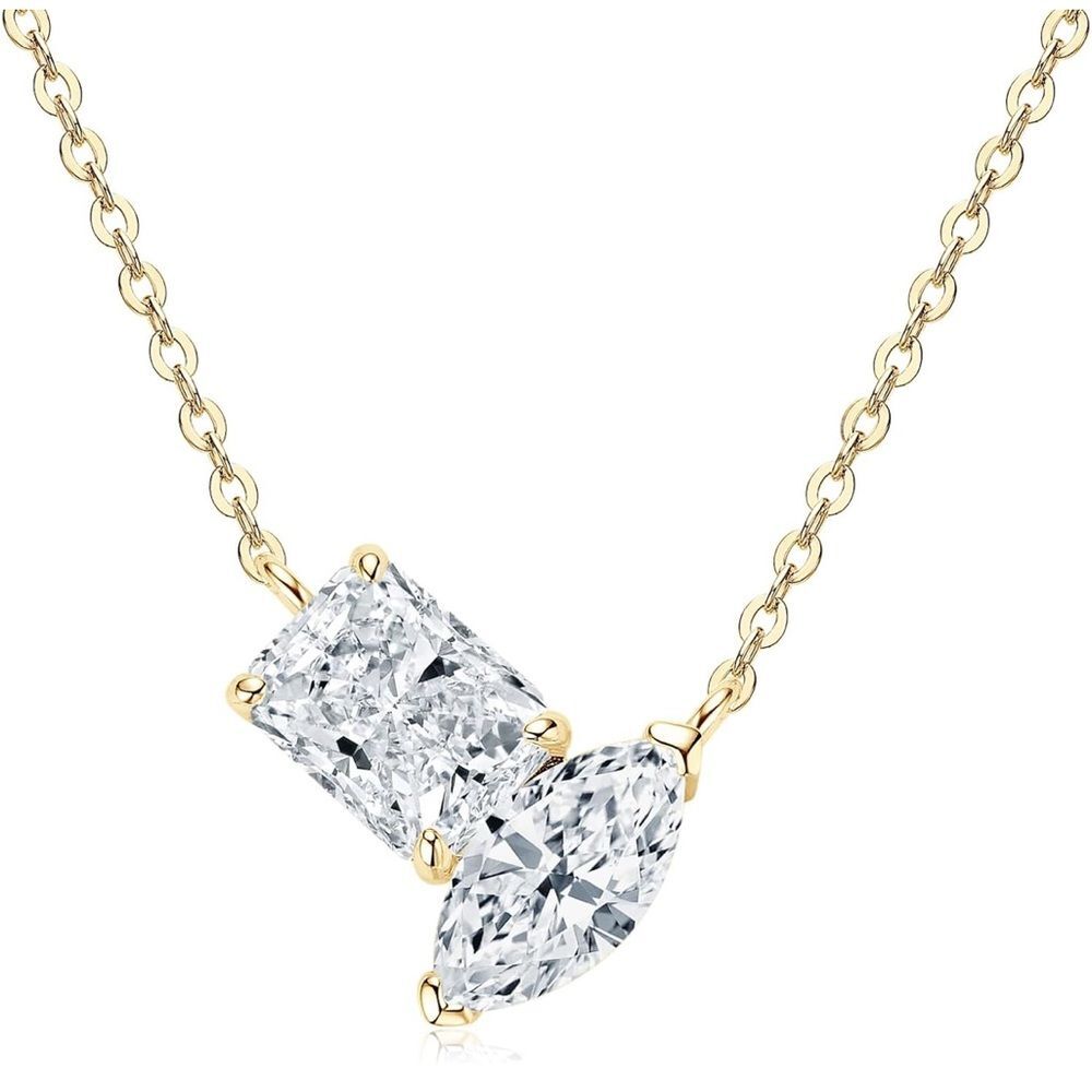 18k Diamond Toi et Moi Love Necklace